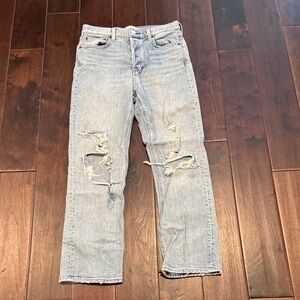 Aritzia Denim Forum Light Blue Straight Jeans